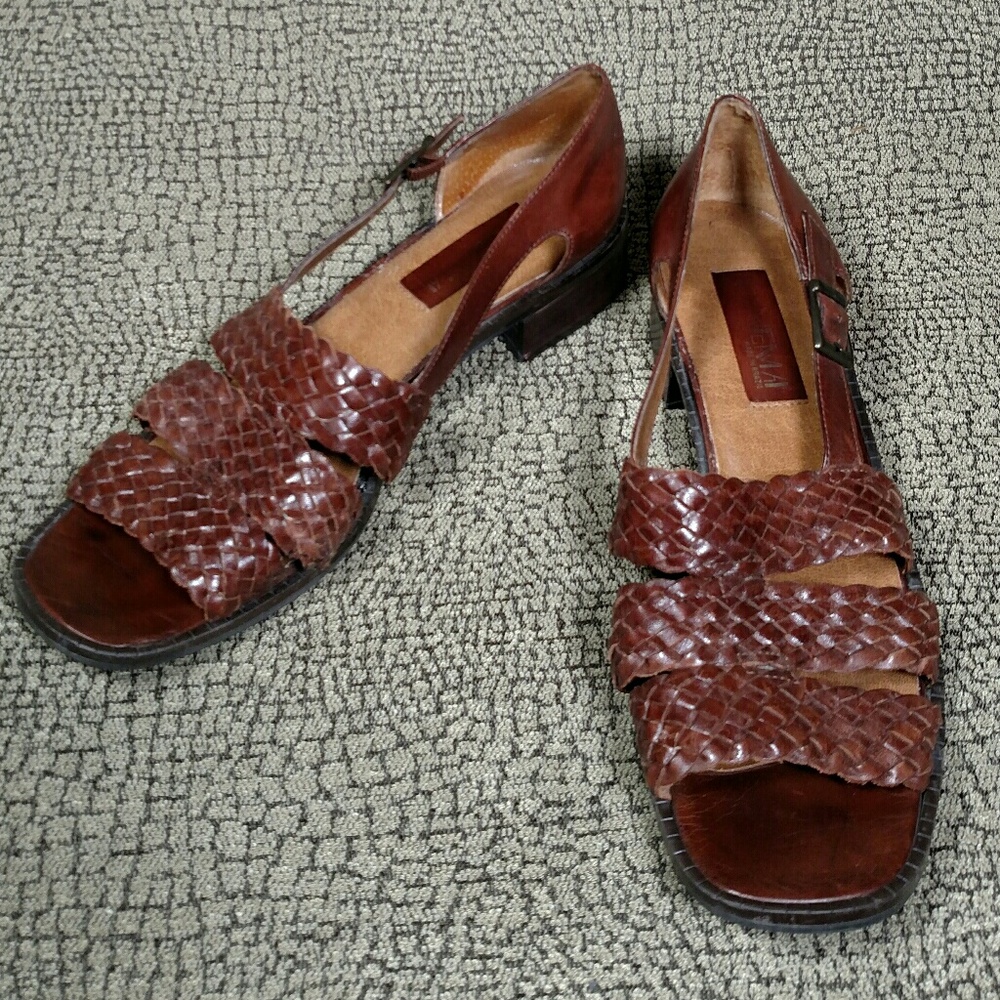 Ipanema Brown Woven Leather Flats